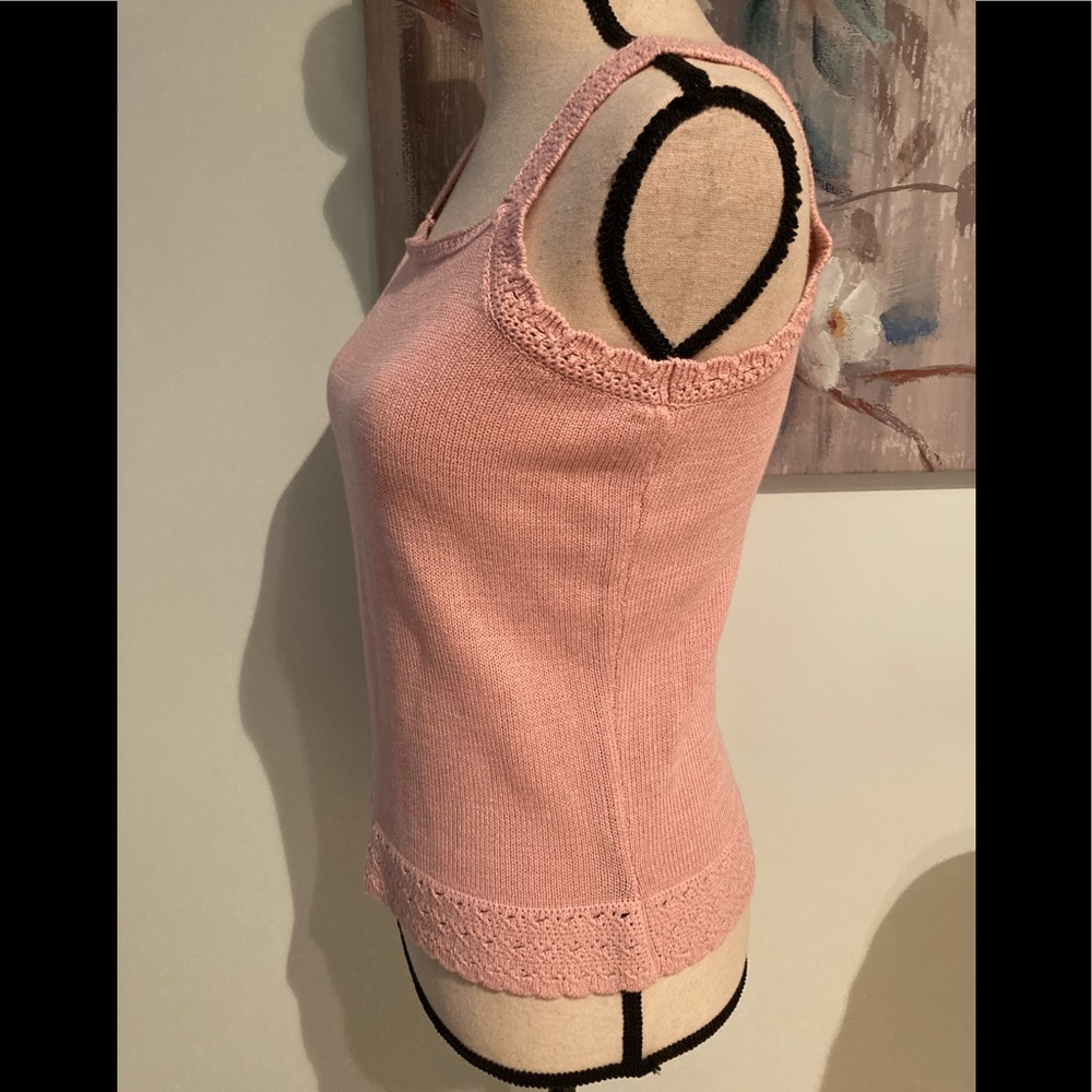 Loft Pink Crochet Sweater Tank - Picture 4 of 5